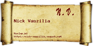 Nick Vaszilia névjegykártya
